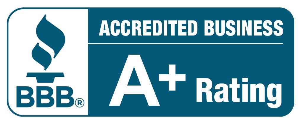 BBB Accredited Business logo with A+ rating, symbolizing trust and quality in mold remediation services by American Mold Experts in Southwest Florida.